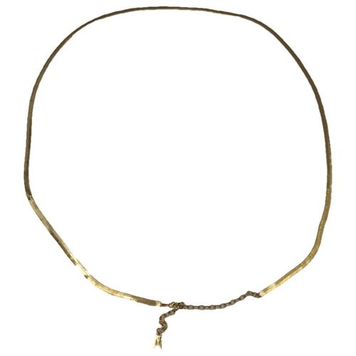 Pre-owned Amina Muaddi Necklace In Gold