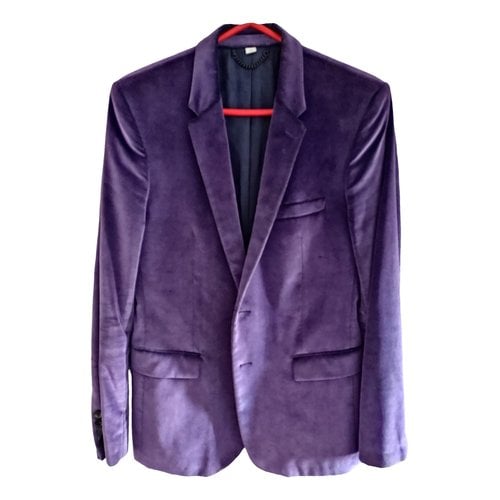 Pre-owned Burberry Velvet Jacket In Purple
