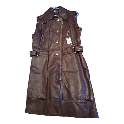 Pre-owned Just Cavalli Leather Mid-length Dress In Other