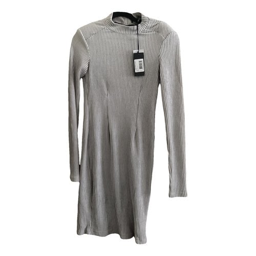 Pre-owned Guess Velvet Mini Dress In Grey