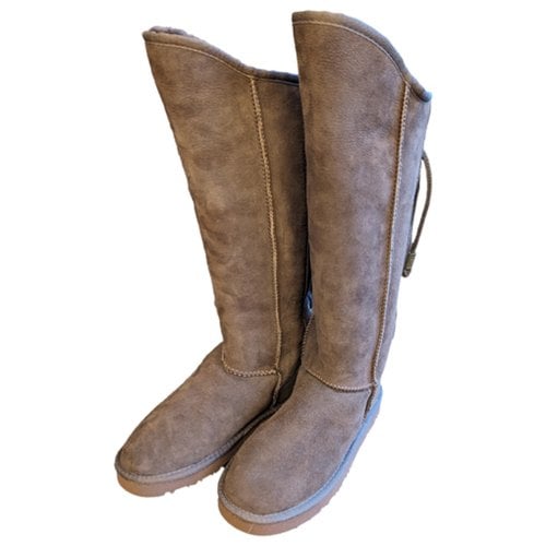 Pre-owned Australia Luxe Leather Snow Boots In Brown