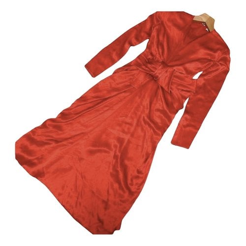 Pre-owned Celine Silk Mid-length Dress In Red