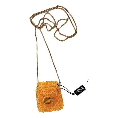 Pre-owned Fendi Baguette Clutch Bag In Orange