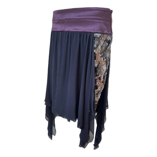 Pre-owned Fendi Silk Mid-length Skirt In Navy