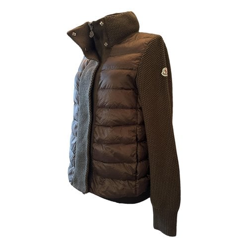 Pre-owned Moncler Wool Jacket In Khaki