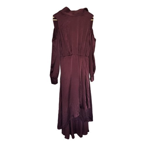 Pre-owned Diane Von Furstenberg Silk Mid-length Dress In Burgundy