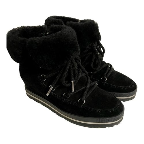 Pre-owned Marc Cain Leather Snow Boots In Black