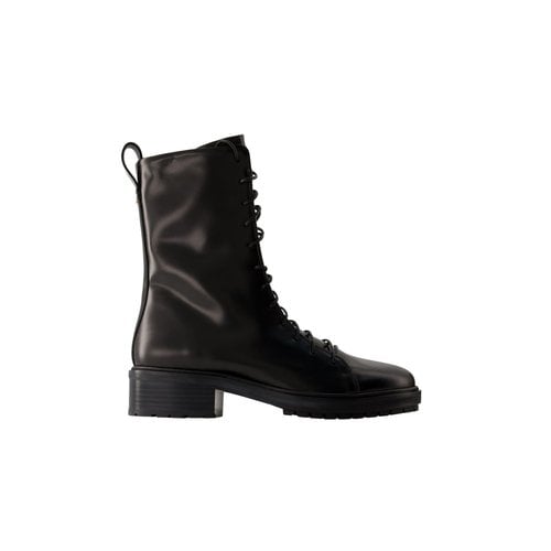 Pre-owned Aeyde Leather Ankle Boots In Black