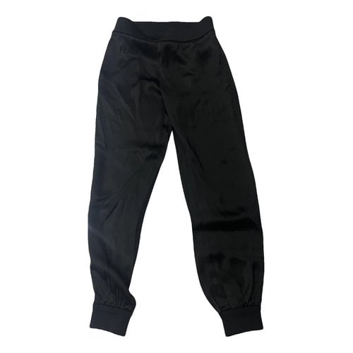 Pre-owned Fendi Silk Slim Pants In Black