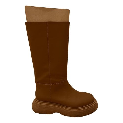 Pre-owned Gia Couture Leather Boots In Camel