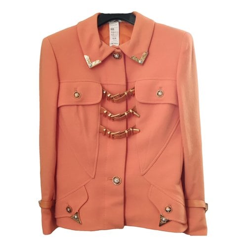 Pre-owned Versace Wool Suit Jacket In Orange
