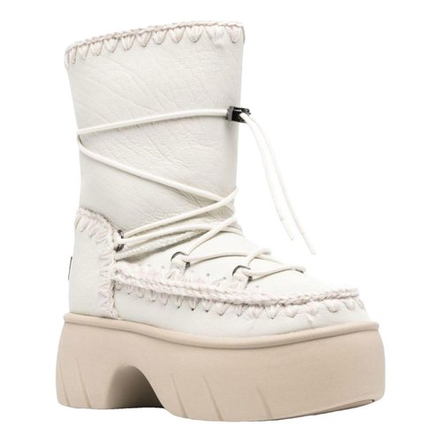 Pre-owned Mou Leather Boots In White