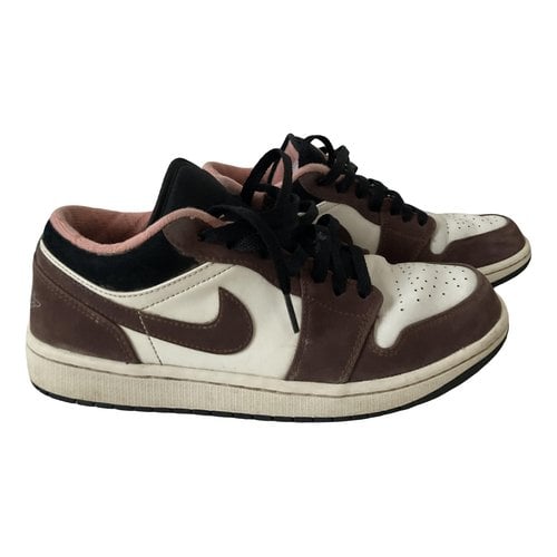 Pre-owned Jordan 1 Leather Low Trainers In Brown