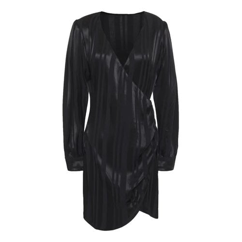 Pre-owned Anine Bing Silk Mini Dress In Black