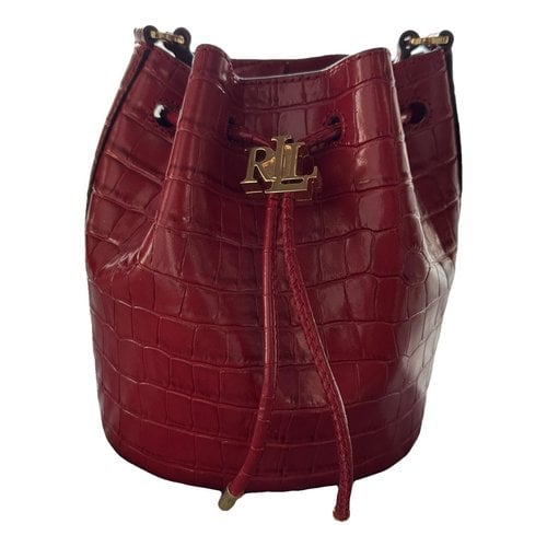 Pre-owned Lauren Ralph Lauren Leather Crossbody Bag In Red