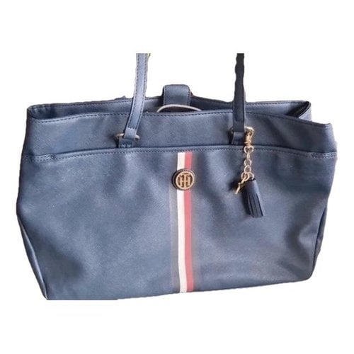 Pre-owned Tommy Hilfiger Leather Tote In Blue