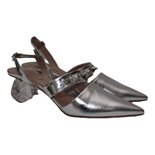 Pre-owned Simone Rocha Leather Heels In Silver