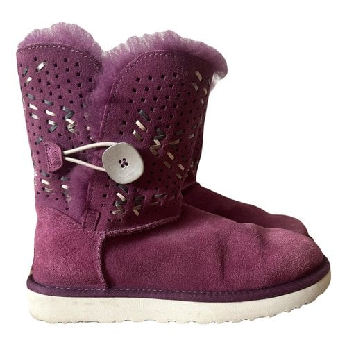Pre-owned Ugg Leather Snow Boots In Purple