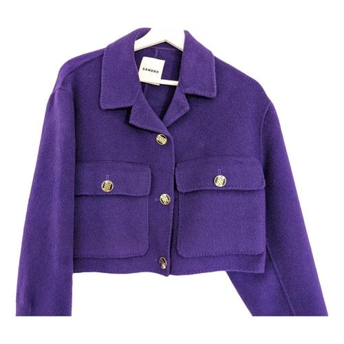 Pre-owned Sandro Wool Short Vest In Purple