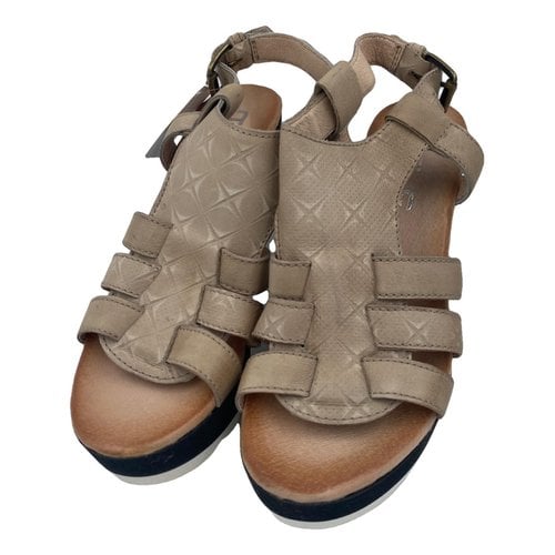 Pre-owned Mjus Leather Sandals In Beige