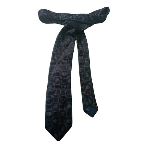 Pre-owned Moschino Silk Tie In Grey