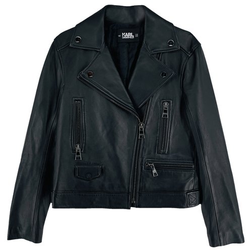 Pre-owned Karl Lagerfeld Leather Jacket In Black