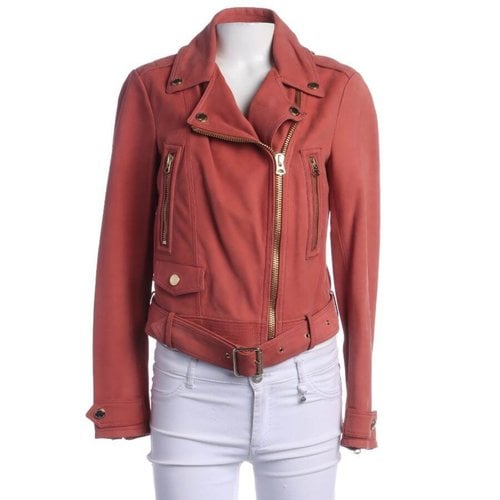 Pre-owned Burberry Leather Biker Jacket In Pink