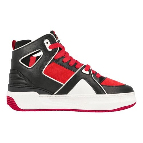 Pre-owned Just Don Leather High Trainers In Red