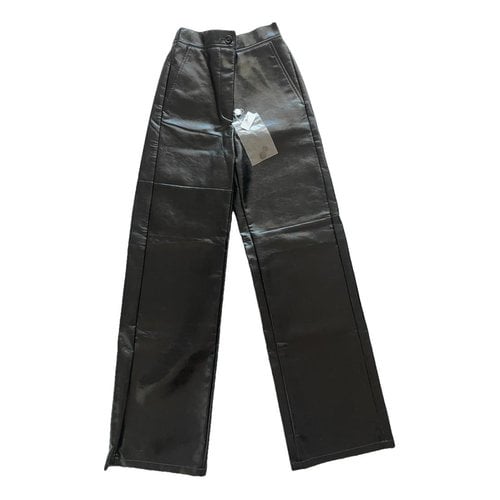 Pre-owned Maison Margiela Leather Large Pants In Black
