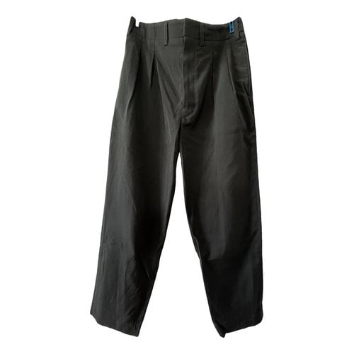 Pre-owned Lemaire Wool Trousers In Anthracite