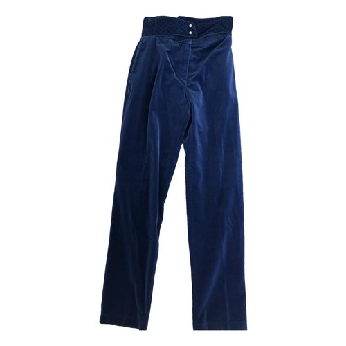 Pre-owned Versace Velvet Carot Pants In Blue