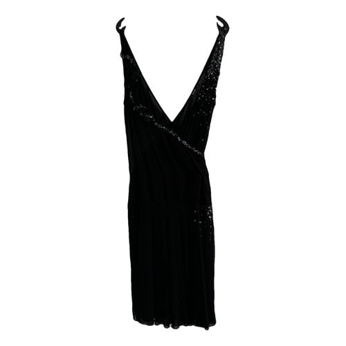 Pre-owned Liujo Silk Mid-length Dress In Black