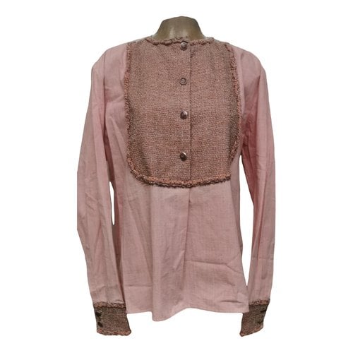 Pre-owned Chanel Linen Blouse In Pink