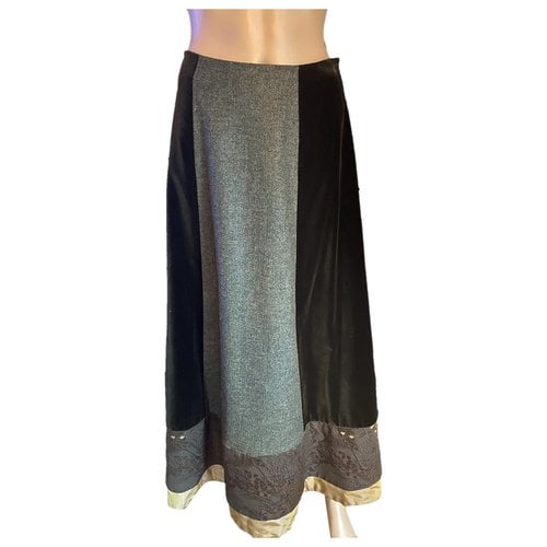 Pre-owned Kenzo Wool Maxi Skirt In Green