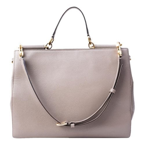 Pre-owned Dolce & Gabbana Leather Handbag In Grey