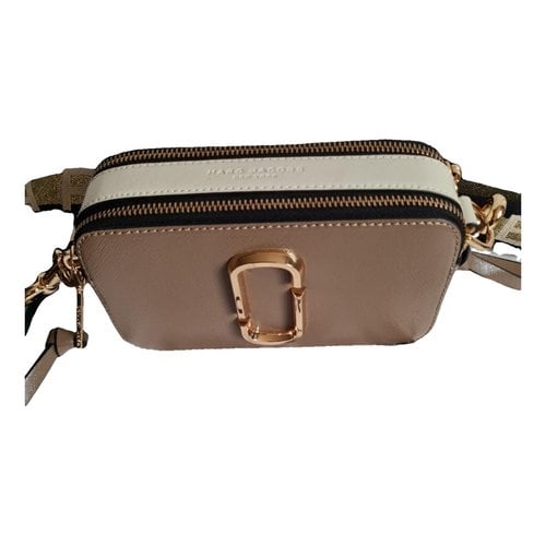 Pre-owned Marc Jacobs Snapshot Leather Crossbody Bag In Beige
