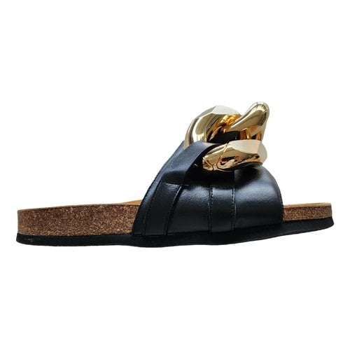 Pre-owned Jw Anderson Leather Sandal In Black