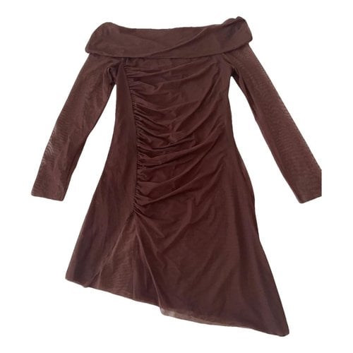 Pre-owned Gimaguas Mini Dress In Brown