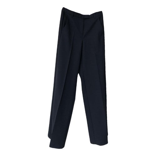 Pre-owned I Blues Wool Straight Pants In Black