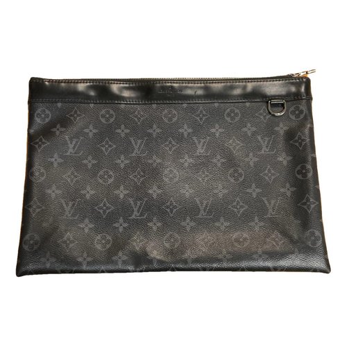 Pre-owned Louis Vuitton Apollo Pochette Cloth Bag In Black