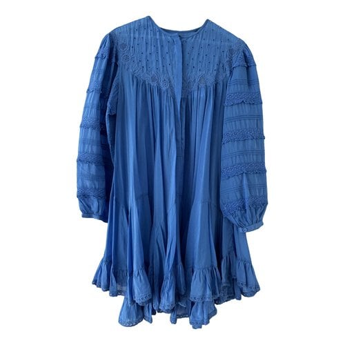 Pre-owned Isabel Marant Silk Mid-length Dress In Blue
