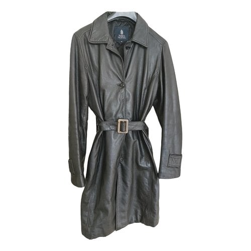 Pre-owned Marina Yachting Leather Coat In Black