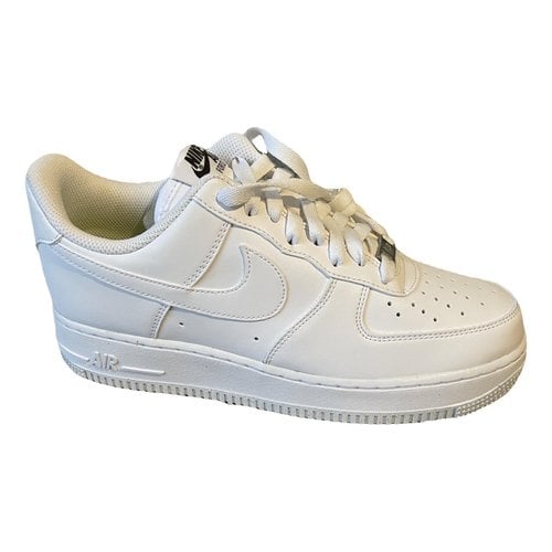 Pre-owned Nike Air Force 1 Leather Trainers In White