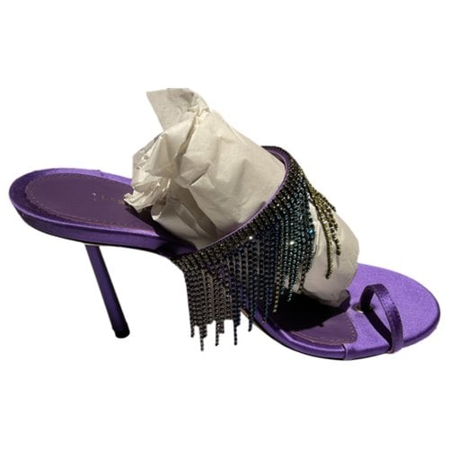 Pre-owned Le Silla Glitter Flip Flops In Purple