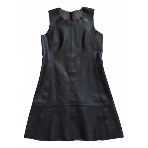 Pre-owned Balenciaga Leather Mini Dress In Black