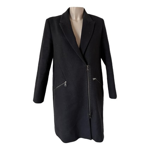 Pre-owned Karl Lagerfeld Wool Coat In Black