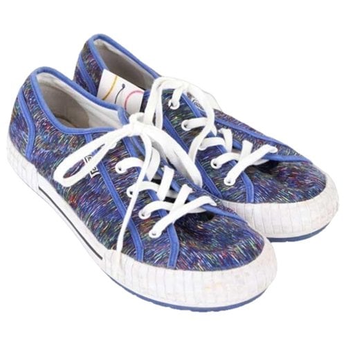 Pre-owned Kenzo Cloth Trainers In Blue