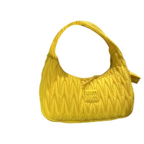 Pre-owned Miu Miu Miu Wander Handbag In Yellow