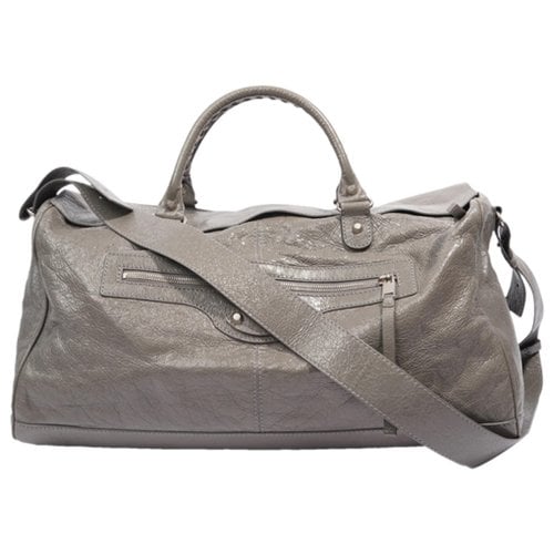 Pre-owned Balenciaga Leather Travel Bag In Grey