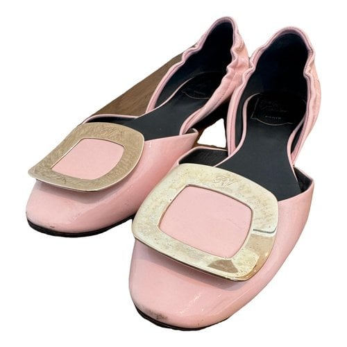 Pre-owned Roger Vivier Dorsay Leather Ballet Flats In Pink